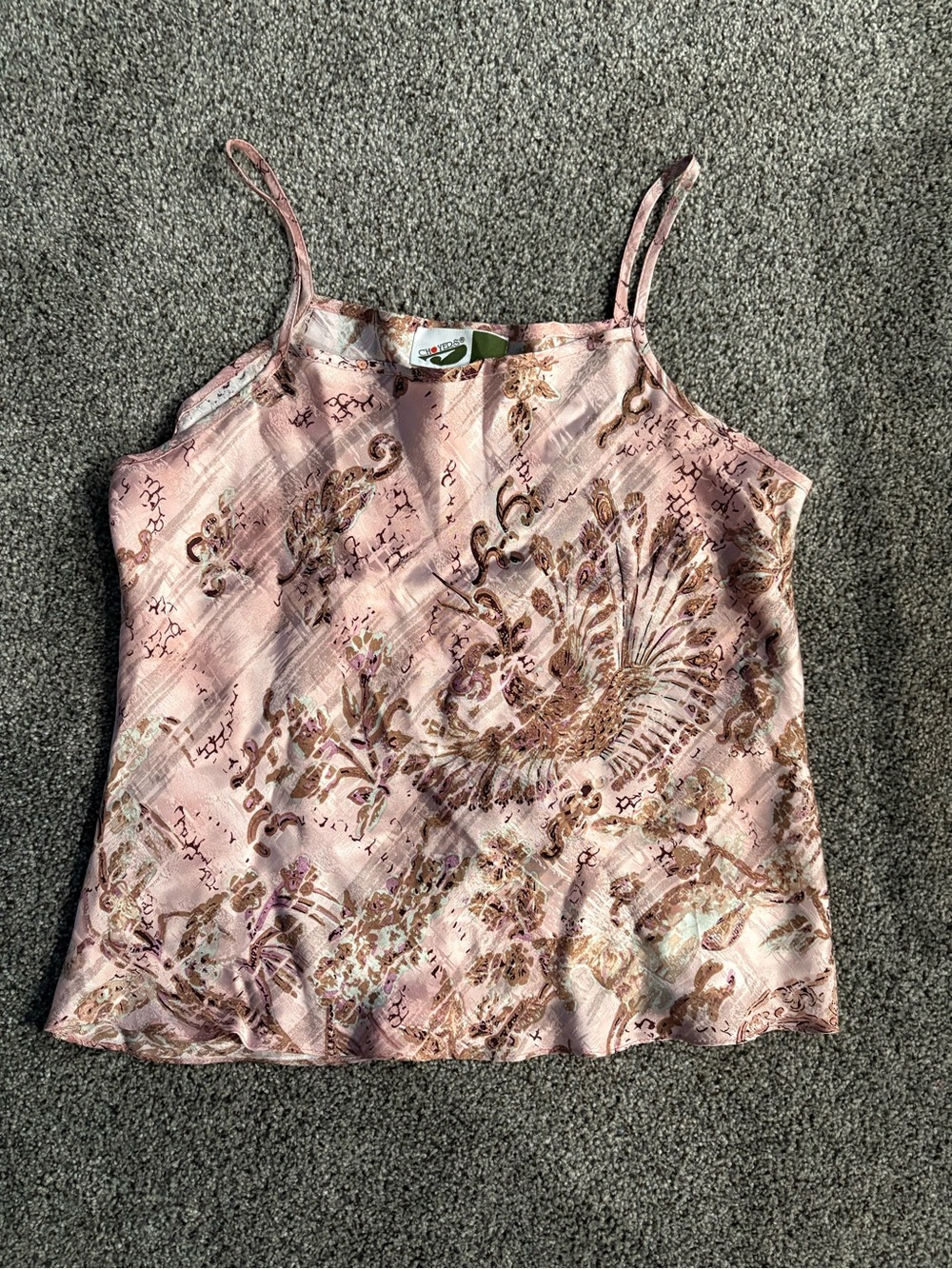 Floral Pink Satin Camisole Top - Unbranded